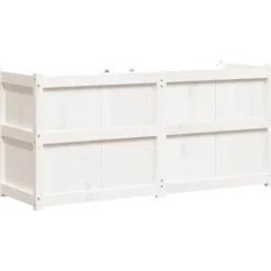 Odlingslåda 150x50x70 cm vit massiv furu