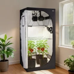 Odlingslådeset, 100x100x200 cm, Svart, För inomhusodling av växter