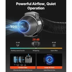 Odlingslådeset, 100x100x200 cm, Svart, För inomhusodling av växter