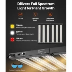 Odlingslådeset, 100x100x200 cm, Svart, För inomhusodling av växter