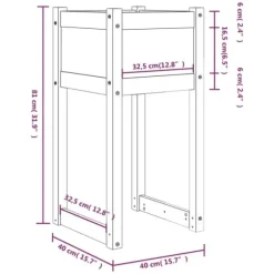 Odlingslådor 2 st i massiv furu | Storlek: 40x40x81 cm