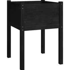 Odlingslådor 2 st svart 50x50x70 cm massiv furu