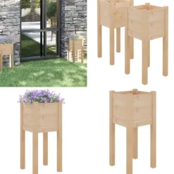 Odlingslådor 2 st 31x31x70 cm massiv furu - Upphöjd Odlingslåda - Upphöjda Odlingslådor - Home & Living