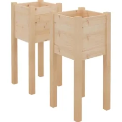 Odlingslådor 2 st 31x31x70 cm massiv furu