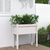 Odlingslådor med ben vit 70x31x70 cm massiv furu