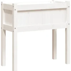 Odlingslådor med ben vit 70x31x70 cm massiv furu