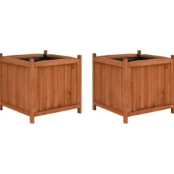Odlingslådor upphöjda 2 st 50x50x50 cm granträ
