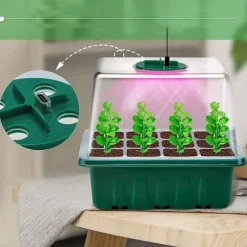 Odlingstation med LED-belysning och justerbart lock – 4-pack