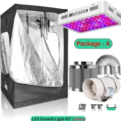 Odlingstält, Fullspektrum LED, Energisystem med hög effektivitet,120x120x200 kit, Kit A