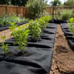 Ogräsduk i polyesterfiber - Hållbar dräneringsduk | Färg: Svart | Storlek: 1x10 m