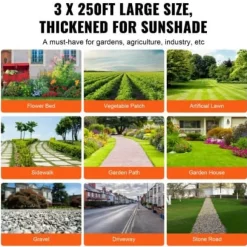 Ogräsduk, 91x7620 cm, Svart, Polypropen