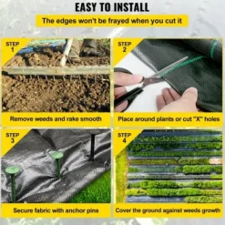 Ogräsduk, 200x9144 cm, Svart, Polypropenväv