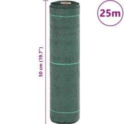 Ogräsmatta för effektiv ogräsbekämpning - UV-stabiliserat PP | Storlek: 0,5x25 m | Färg: Grön