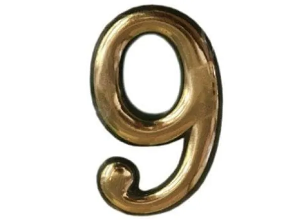 Okko Apartment Number Brass Color 9 Plastic