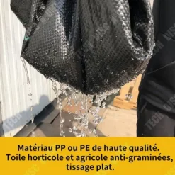 Oskyddande väv mot ogräs - TECH DISCOUNT - 3x10m - Svart Polypropen - Rivtålig - UV-skyddande