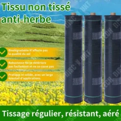 Oskyddande väv mot ogräs - TECH DISCOUNT - 3x10m - Svart Polypropen - Rivtålig - UV-skyddande