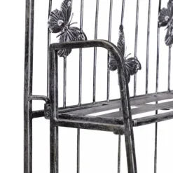 Outsunny Blomsterhylla i Metall med 3 fack, Silvergrå, 44x25x96cm