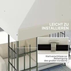 Outsunny Ersatttak för Pinnaca 3x3m, Ljusgrått, Vattentätt Oxfordtyg, UPF30+