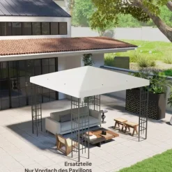 Outsunny Ersatttak för Pinnaca 3x3m, Ljusgrått, Vattentätt Oxfordtyg, UPF30+