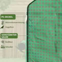 Outsunny Ersatzfolie PE-Folie Ersatzschutz mit UV-Schutz, Rolltür, Seitenfenster, Gewächshausfolie für Gewächshaus, Tomatenhaus, Grün, Kunststoff, 140 | CDON