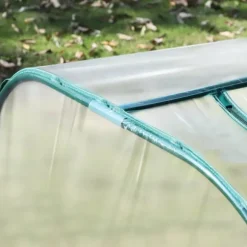 Outsunny Folietält Växthus med dörr Odlingstält Stativ PVC Transparent 395 x 100 x 80 cm