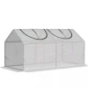 Outsunny Folietunnel med Fönster, Växthus 120x60x60 cm, PE-plast och stål, Vit