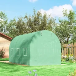 Outsunny Folietunnel VCxthus GrCn 350x200x200cm PE/Stahl
