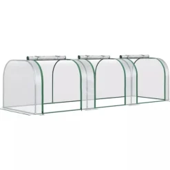 Outsunny Folietunnel, Växthus i Stål och PVC, Transparent, 295x100x80 cm