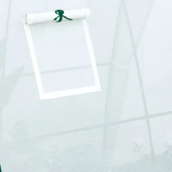 Outsunny Folietunnel Växthus med 2 dörrar och Fönster, Vinterbeständigt Folieväxthus av Stål och Plast, Vitt, 180x180x200 cm