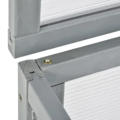 Outsunny Miniväxthus i Gran och Polykarbonat, Grått, 90x46x40cm