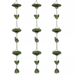 Outsunny Regnkedjor i Metall (Grön), 3-delat set, 123 cm