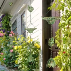 Outsunny Regnkedjor i Metall (Grön), 3-delat set, 123 cm