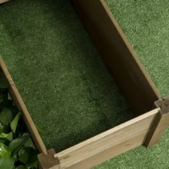 Outsunny Upph`ojt odlingslada i Tannenholz, planteringslada med flera nivaer for terrass & balkong, Brun