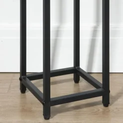 Outsunny Växtställ Set 3-delad blomsterpall & blomkruksställ i stål, Svart+Natur