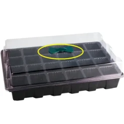 3-pack 24 celler plantor plantlåda plast blomträdgård plantskola kruka planteringsfrölåda kit med lock trädgårdsodlingslåda