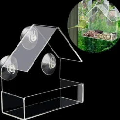 2-Pack - Fågelmatare med sugpropp för fönster