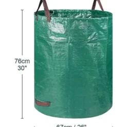 3-pack 72 gallon trädgårdsavfallspåsar, återanvändbara trädgårdspåsar, trädgårdspåsar, avfallsbehållare A386