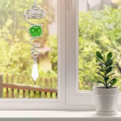 2-pack blickboll spiralsvans, vindvridningsstabilisator med hängande roterande krok dekorativ vindvridningssvans kristallkula glaskula roterande häng | CDON