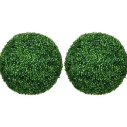2-pack buxbomkulor 50 cm konstgjorda, plast, för hem, kontor & trädgård
