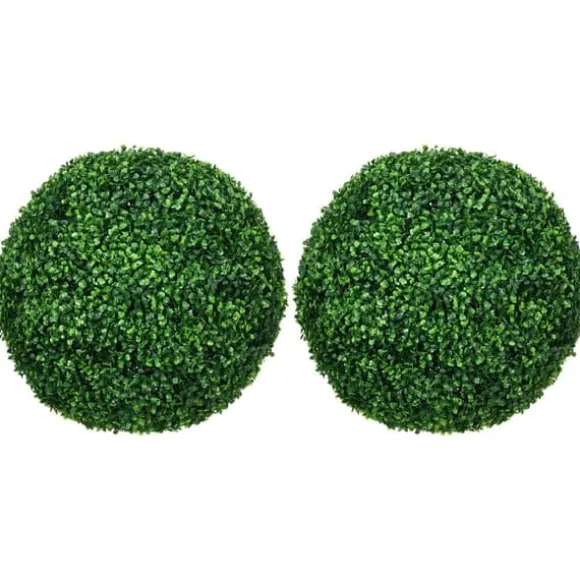 2-pack buxbomkulor 50 cm konstgjorda, plast, för hem, kontor & trädgård