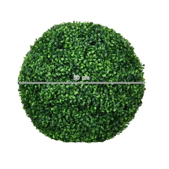 2-pack buxbomkulor 50 cm konstgjorda, plast, för hem, kontor & trädgård