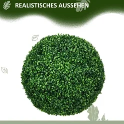 2-pack buxbomkulor 50 cm konstgjorda, plast, för hem, kontor & trädgård