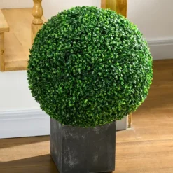 2-pack buxbomkulor 50 cm konstgjorda, plast, för hem, kontor & trädgård