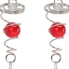 2-pack Gazing Ball Spiral Vindsvängstabilisator Rostfritt Stål Spiral Vindspel För Utomhusbruk (Röd)