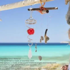 2-pack Gazing Ball Spiral Vindsvängstabilisator Rostfritt Stål Spiral Vindspel För Utomhusbruk (Röd)