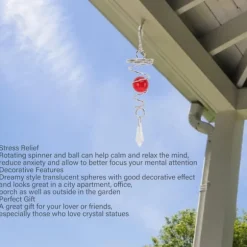 2-pack Gazing Ball Spiral Vindsvängstabilisator Rostfritt Stål Spiral Vindspel För Utomhusbruk (Röd)