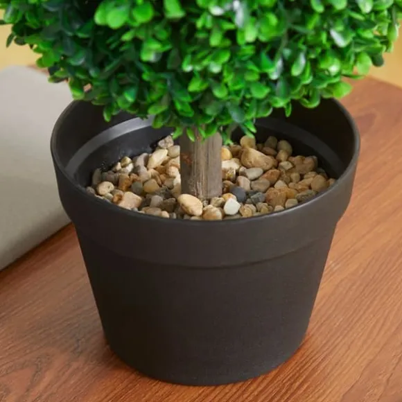 2-pack konstgjord buxbom 60 cm dubbelkula, UV-skydd, för hem & trädgård