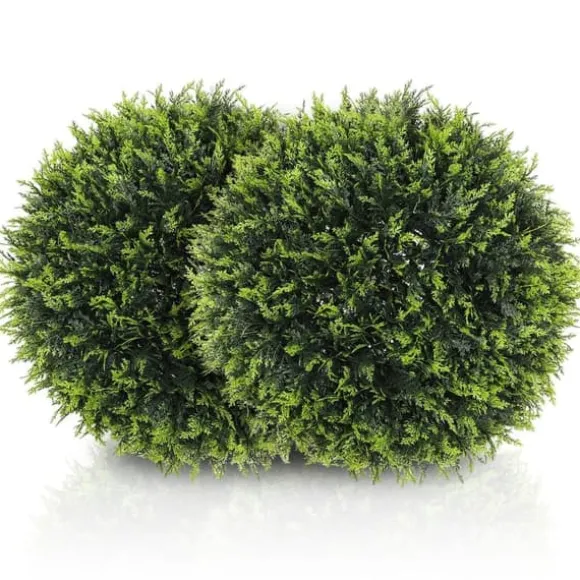 2-pack konstgjord ceder 45 cm med kruka, dekorativa växter för hem & trädgård