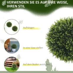 2-pack konstgjord ceder 45 cm med kruka, dekorativa växter för hem & trädgård