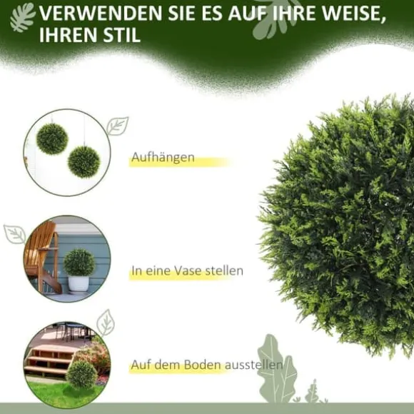 2-pack konstgjord ceder 45 cm med kruka, dekorativa växter för hem & trädgård